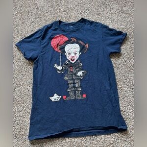 IT clown medium Navy Blue Graphic T-Shirt